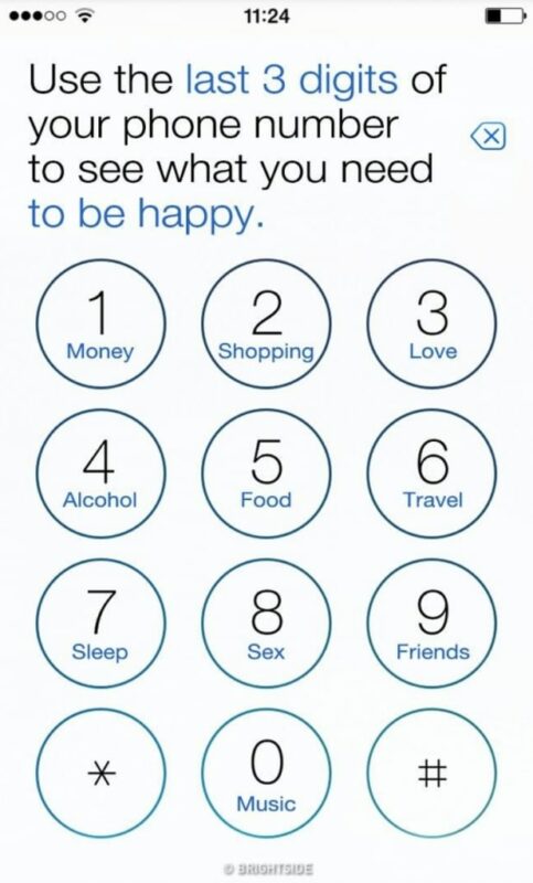 對應你的電話號碼最後3個數目字，找出你怎樣才快樂。